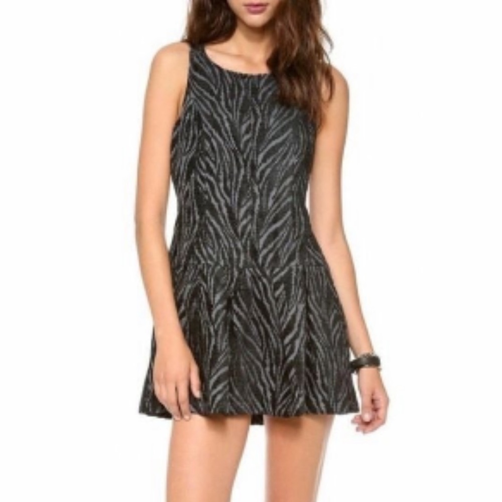Free people mini dress zebra print